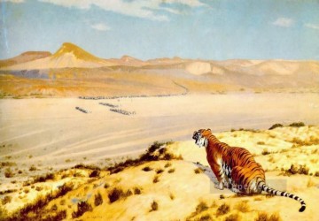 ジャン・レオン・ジェローム Painting - Tiger on the Watch2 ギリシャ・アラビア・オリエンタリズム ジャン・レオン・ジェローム